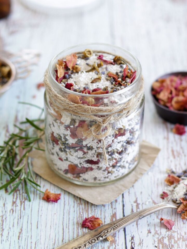 Simple Homemade Herbal Bath Salts - DIY Recipe - Lavender Gypsy